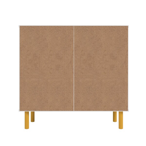 Manhattan Comfort Retro Sideboard in White and Multi Color Red, Yellow, Blue - SB-313AMC132