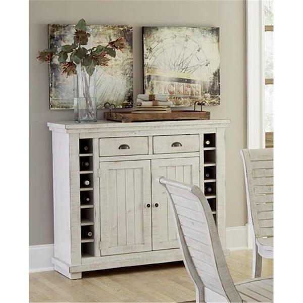 Procomfort Willow Casual Style Server, Distressed White - PR2637188