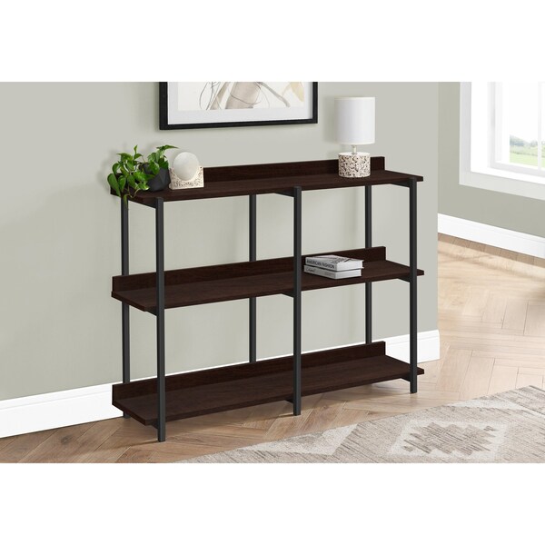 Monarch Specialties Accent Table, Console, Entryway, Narrow, Sofa, Living Room, Bedroom, Metal, Laminate, Brown, Black - I 2215