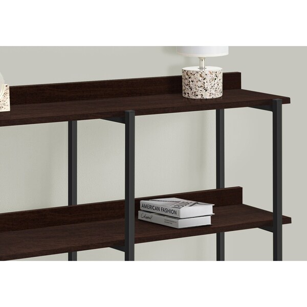 Monarch Specialties Accent Table, Console, Entryway, Narrow, Sofa, Living Room, Bedroom, Metal, Laminate, Brown, Black - I 2215