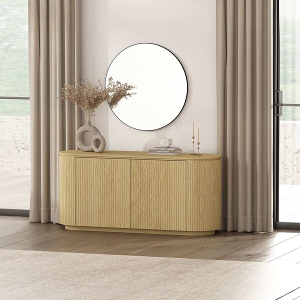 Manhattan Comfort Olivia 60in Sideboard in Natural Oak - SB007-NO