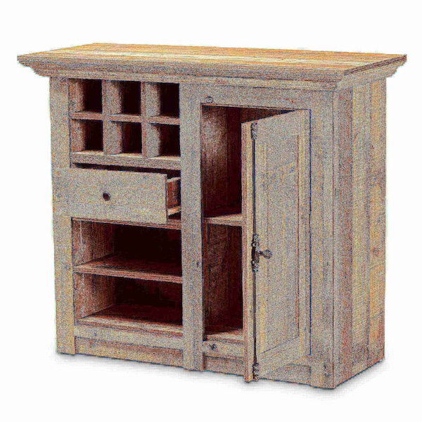 Baxton Studio Albert Modern Farmhouse Rustic Oak Brown Finished Wood 1-Door Dining Room Sideboard Buffet - 186-11252-ZORO