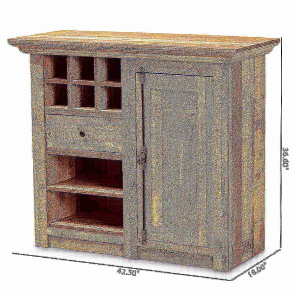 Baxton Studio Albert Modern Farmhouse Rustic Oak Brown Finished Wood 1-Door Dining Room Sideboard Buffet - 186-11252-ZORO