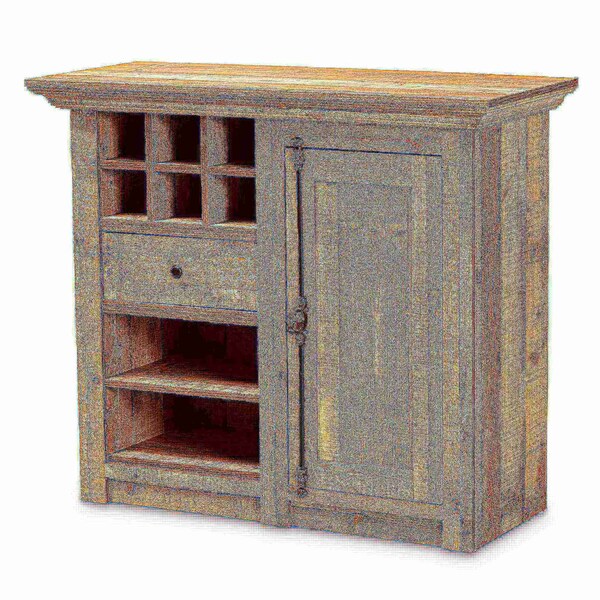 Baxton Studio Albert Modern Farmhouse Rustic Oak Brown Finished Wood 1-Door Dining Room Sideboard Buffet - 186-11252-ZORO