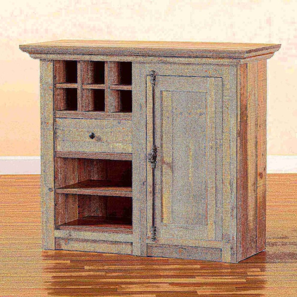 Baxton Studio Albert Modern Farmhouse Rustic Oak Brown Finished Wood 1-Door Dining Room Sideboard Buffet - 186-11252-ZORO