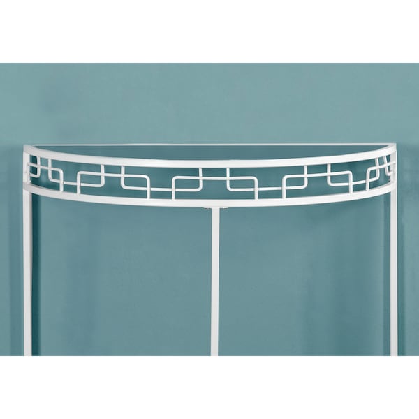 Monarch Specialties Accent Table, Console, Entryway, Narrow, Sofa, Living Room, Bedroom, Metal, White, Clear - I 2112
