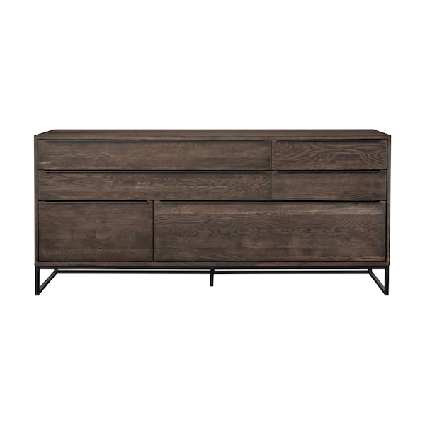 Armen Living Nevada Rustic Oak Wood Sideboard In Dark Brown - LCNVBUSMK