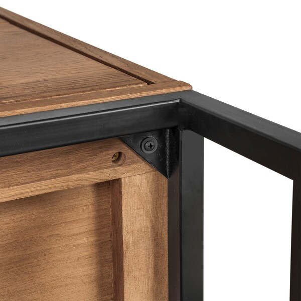 Armen Living Nevada Rustic Oak Wood Sideboard In Dark Brown - LCNVBUSMK