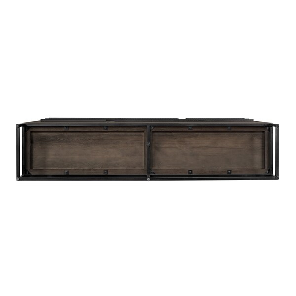 Armen Living Nevada Rustic Oak Wood Sideboard In Dark Brown - LCNVBUSMK