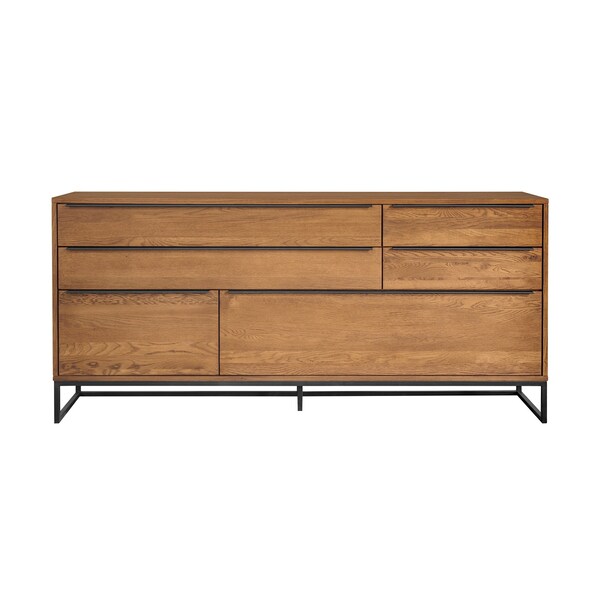 Armen Living Nevada Rustic Oak Wood Sideboard In Balsamico - LCNVBUBAL