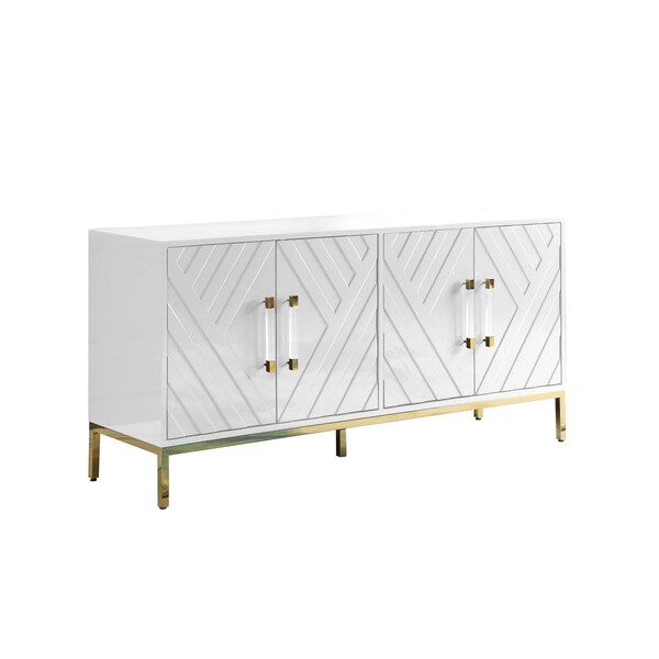 Kd Gabinetes Junior White Lacquer With Gold Plated Sideboard - KD1696725