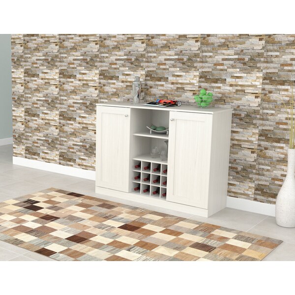 Inval Buffet Cabinet 16.5" D x 47.2" W x 31.7" H in Washed Oak - BF-2216
