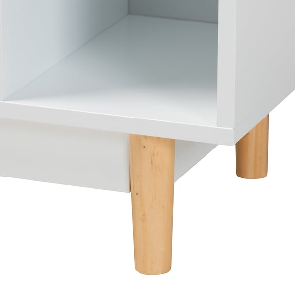 Baxton Studio Russell MidCentury Modern TwoTone White and Oak Brown Finished Wood 2Door Sideboard - 223-12936-ZORO