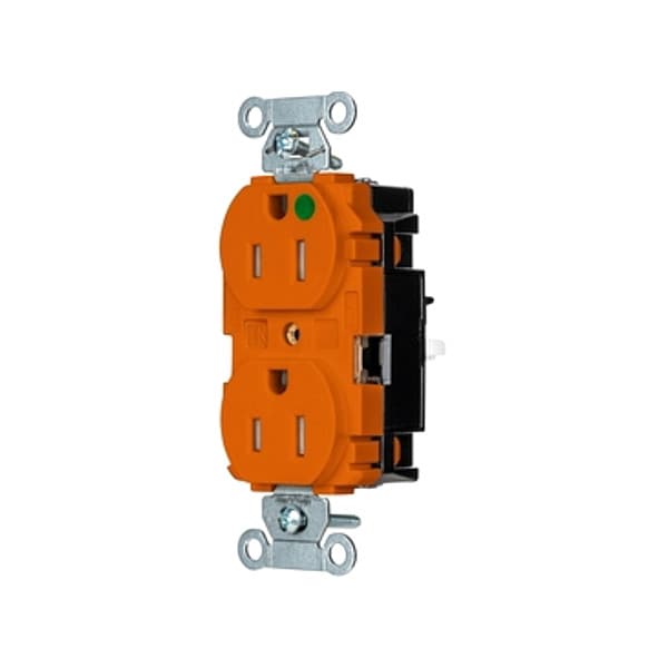 Hubbell Receptacle, 1/2 hp, 125V AC, NEMA 5-15R - 8200STOTR