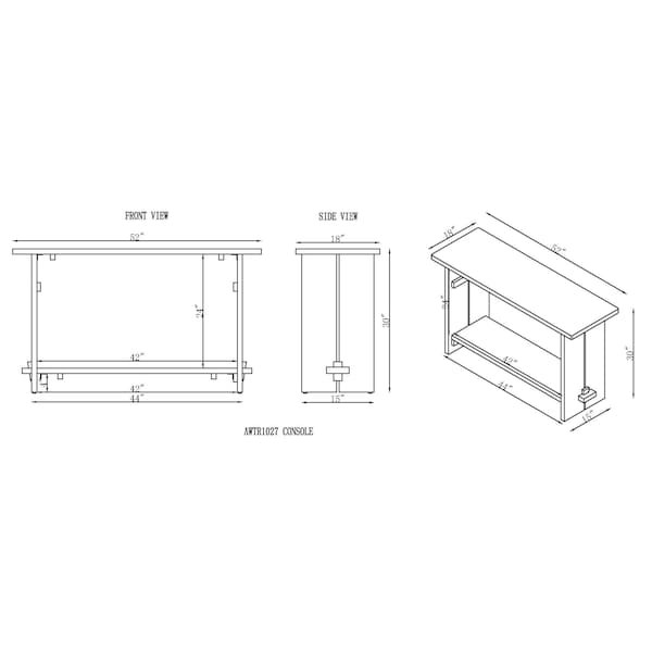 Alaterre Furniture Castleton Mango Wood 52"W Console - AWTR1027