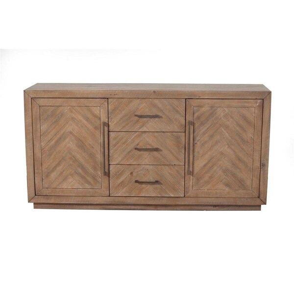 Alpine Furniture Aiden Sideboard, Weathered Natural - 3348-06