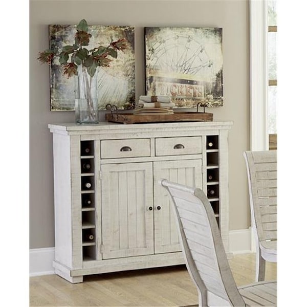 Progressive Furniture Progressive Furniture P820-56 Willow Casual Style Server; Distressed White - P820-56