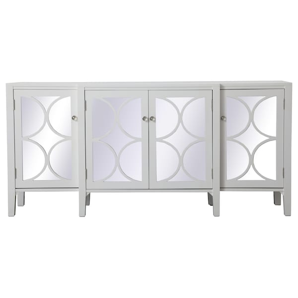 Elegant Decor 72 Inch Mirrored Credenza In White - MF82111WH