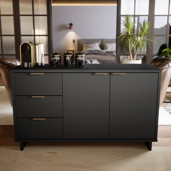 Manhattan Comfort Granville 55.07 Sideboard in Dark Grey - SB-5005