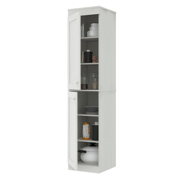 Inval Buffet Cabinet With 2-Slim Doors 15.75 in W x 16.54 in D x 70.87 in H in Washed Oak - AL-3813