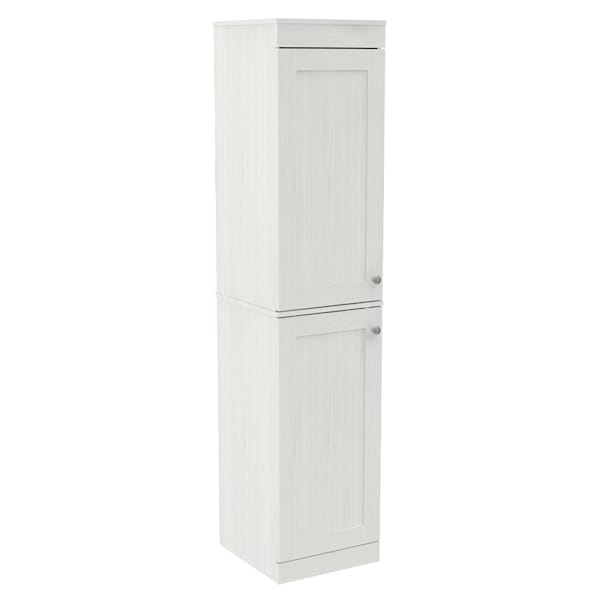 Inval Buffet Cabinet With 2-Slim Doors 15.75 in W x 16.54 in D x 70.87 in H in Washed Oak - AL-3813