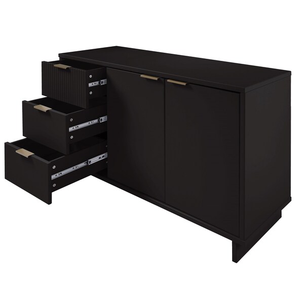 Manhattan Comfort Granville 55.07 Sideboard in Black - SB-5002