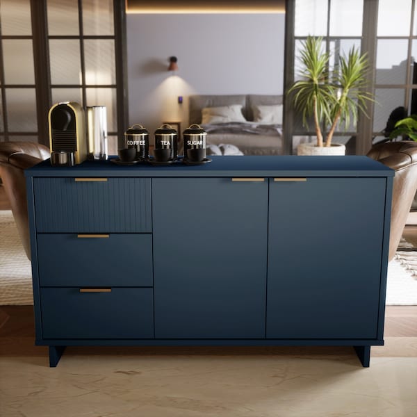 Manhattan Comfort Granville 55.07 Sideboard in Midnight Blue - SB-5004
