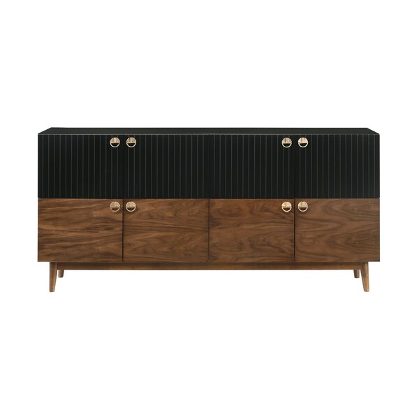 Armen Living Amigo Black Veneer and Walnut Wood Buffet - LCAGBUWA
