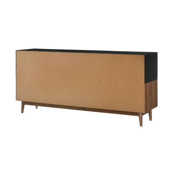 Armen Living Amigo Black Veneer and Walnut Wood Buffet - LCAGBUWA