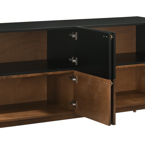 Armen Living Amigo Black Veneer and Walnut Wood Buffet - LCAGBUWA