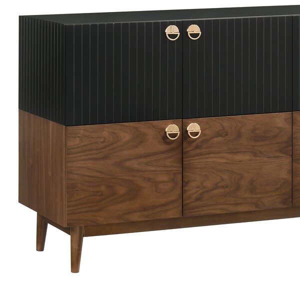 Armen Living Amigo Black Veneer and Walnut Wood Buffet - LCAGBUWA