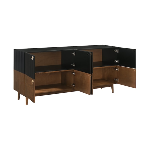 Armen Living Amigo Black Veneer and Walnut Wood Buffet - LCAGBUWA