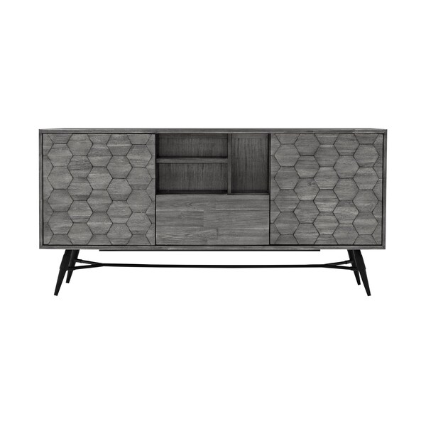 Armen Living Makena Sideboard Buffet in Gray Acacia Wood - LCMKBUTG
