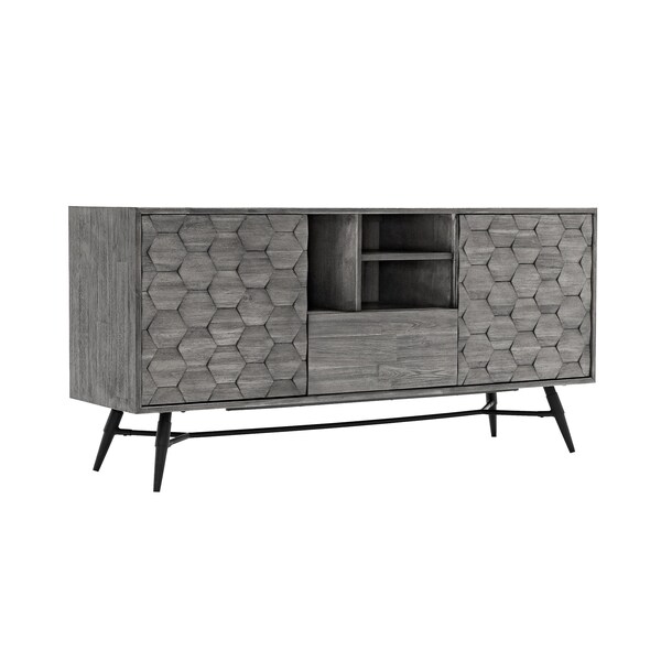 Armen Living Makena Sideboard Buffet in Gray Acacia Wood - LCMKBUTG