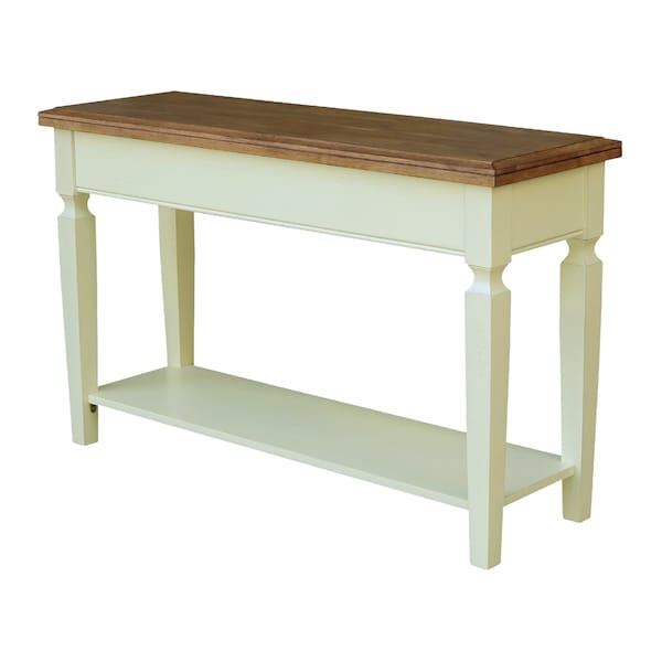 International Concepts Vista Solid Wood Console/Sofa Table with Shelf and 2 Drawers - Hickory/Shell - OT79-15S