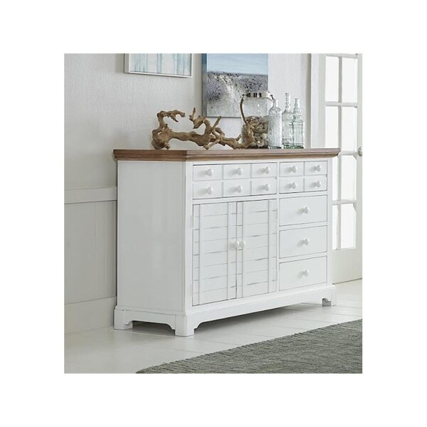 Progressive Furniture Dining Room Server - Light Oak And Distressed White - D884-56
