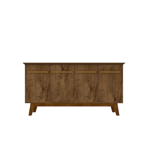 Designed To Furnish Yonkers Sideboard with Solid Wood Legs & 2 Cabinets in Rustic Brown 33.07 x 62.99 x 14.96 in. - DE2616346