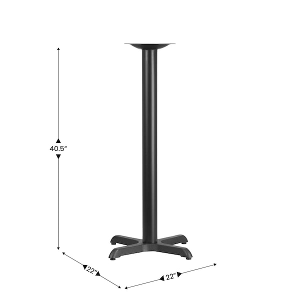 Flash Furniture Restaurant Table X-Base with 3 Dia. Bar - XU-T2222-BAR-GG