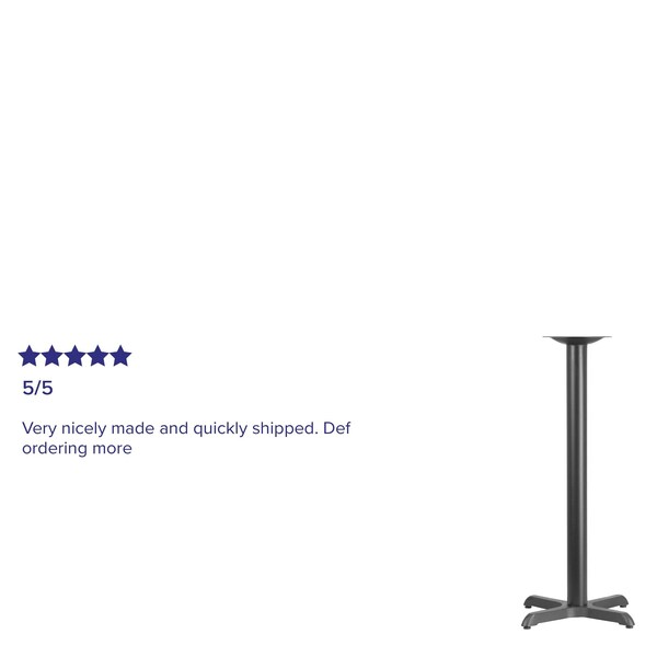 Flash Furniture Restaurant Table X-Base with 3 Dia. Bar - XU-T2222-BAR-GG
