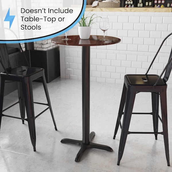 Flash Furniture Restaurant Table X-Base with 3 Dia. Bar - XU-T2222-BAR-GG