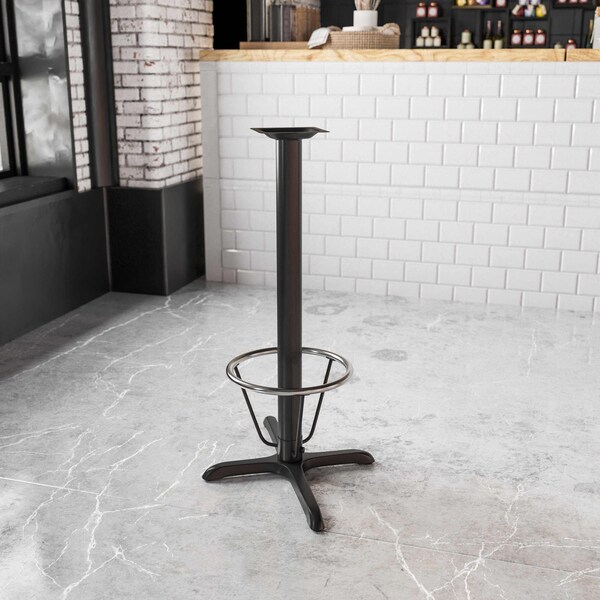 Flash Furniture Black 22" x 30" Bar Height X-Base - XU-T2230-BAR-3CFR-GG