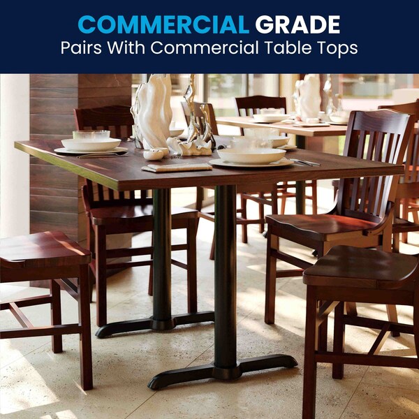 Flash Furniture Restaurant Table T-Base with 3 Dia. Tab - XU-T0522-GG