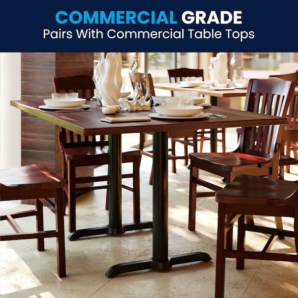 Flash Furniture Restaurant Table T-Base with 3 Dia. Tab - XU-T0522-GG