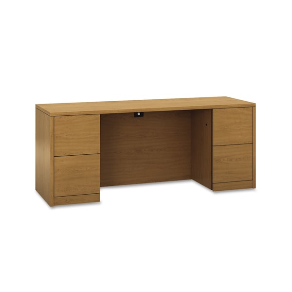 Hon Kneespace Credenza With Full-Height Pedestals, 72Wx24d, Harvest - H105900.CC