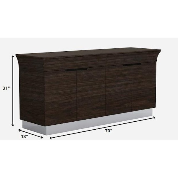 Homeroots Wenge Buffet 70 x 18 x 31 in. - 366213