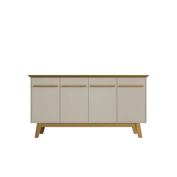 Manhattan Comfort Yonkers 62.99 Sideboard, Off White and Cinnamon - 232BMC12
