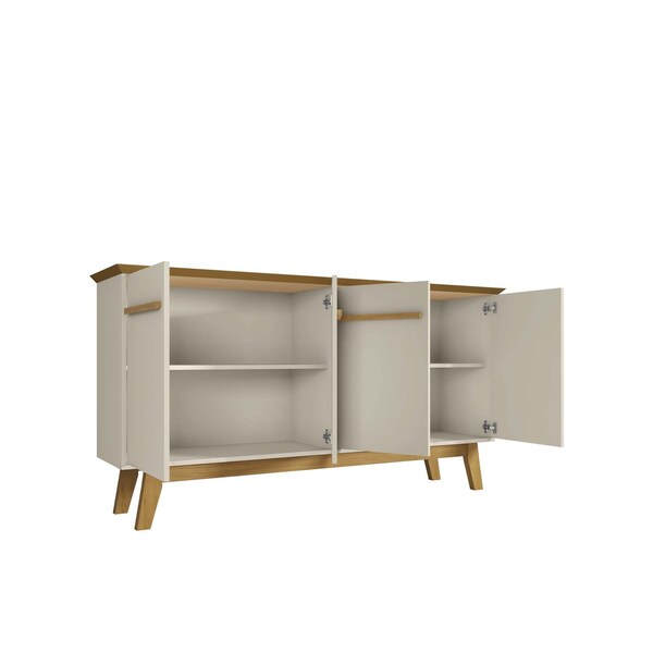 Manhattan Comfort Yonkers 62.99 Sideboard, Off White and Cinnamon - 232BMC12