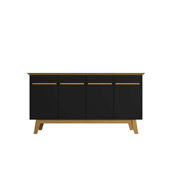 Manhattan Comfort Yonkers 62.99 Sideboard, Black and Cinnamon - 232BMC82