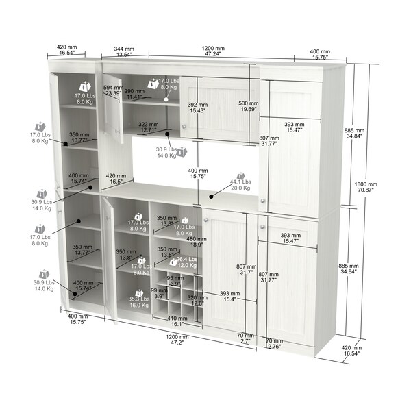 Inval Buffet Cabinet Storage System - BF-GP3