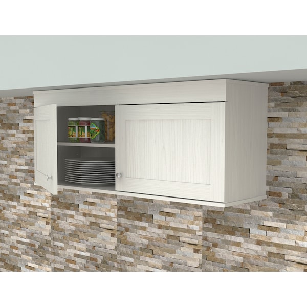 Inval Buffet Cabinet 47.2 in. W x 19.69 in. H x 13.54 in. D in Washed Oak Wall Mounted 2-Door - GCS-149